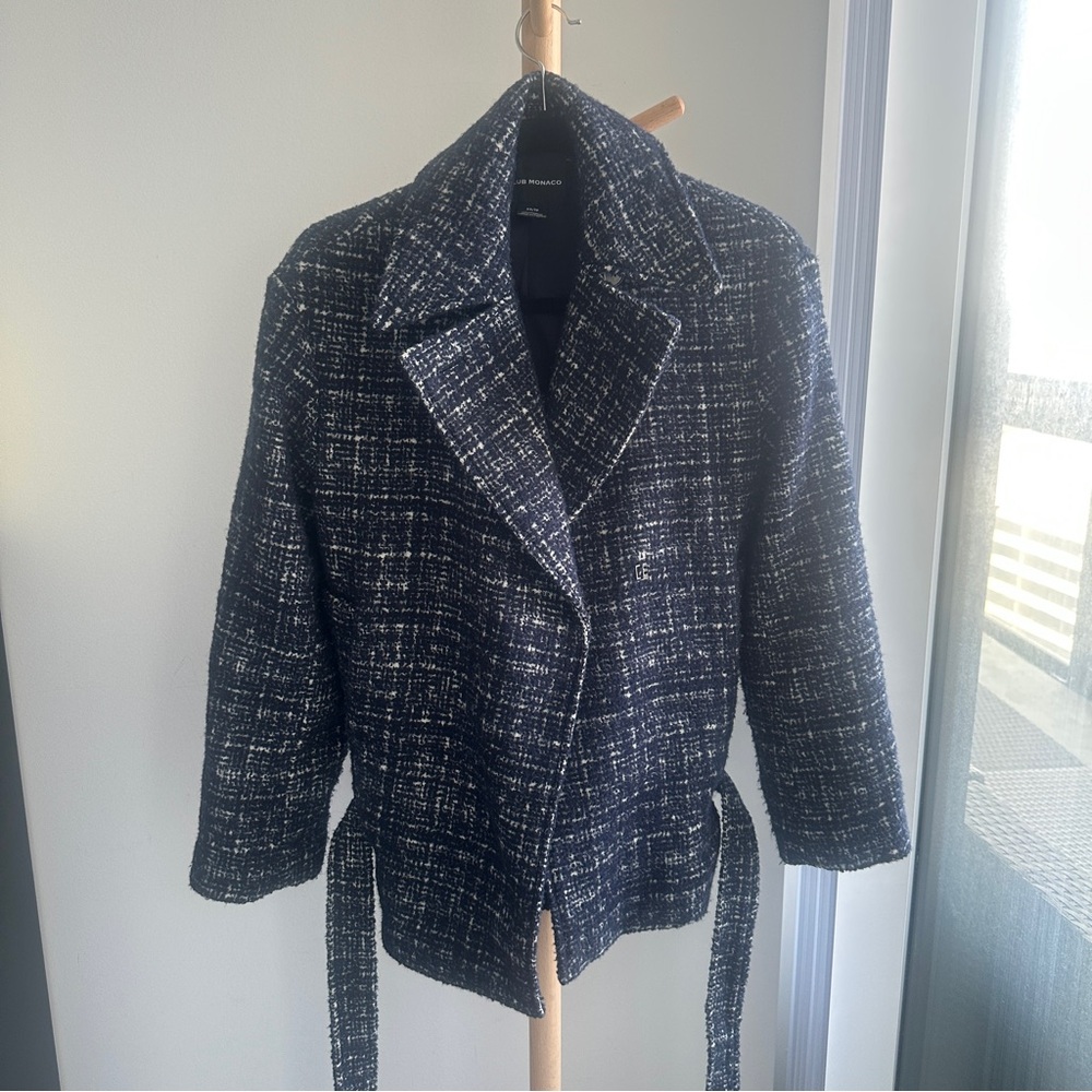 Club Monaco Women's Navy Tweed coat (XS) - Picture 2 of 2